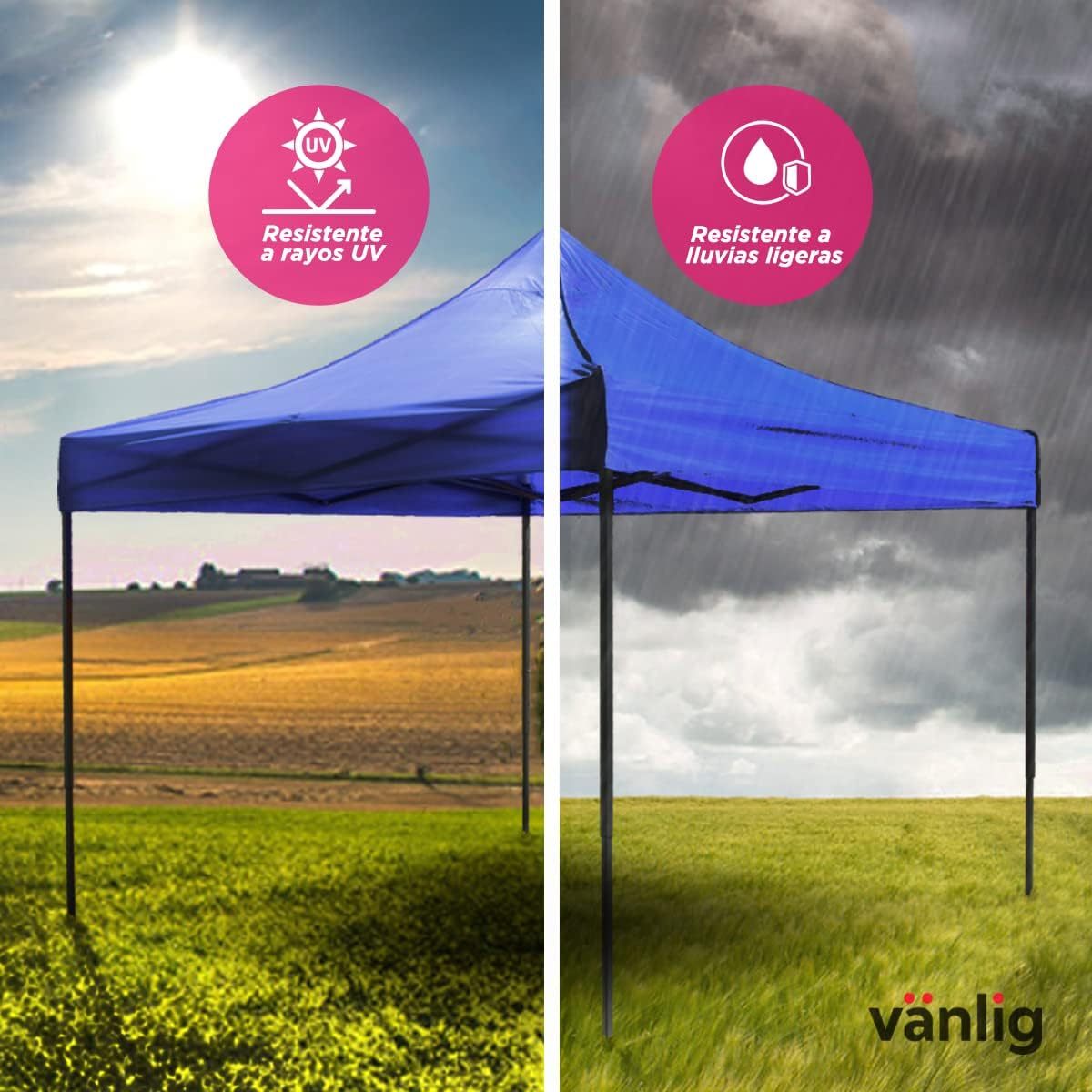 Toldo Carpa Plegable 3x3,Impermeable Reforzado-clavijas de tierra para tienda de campaña al aire libre