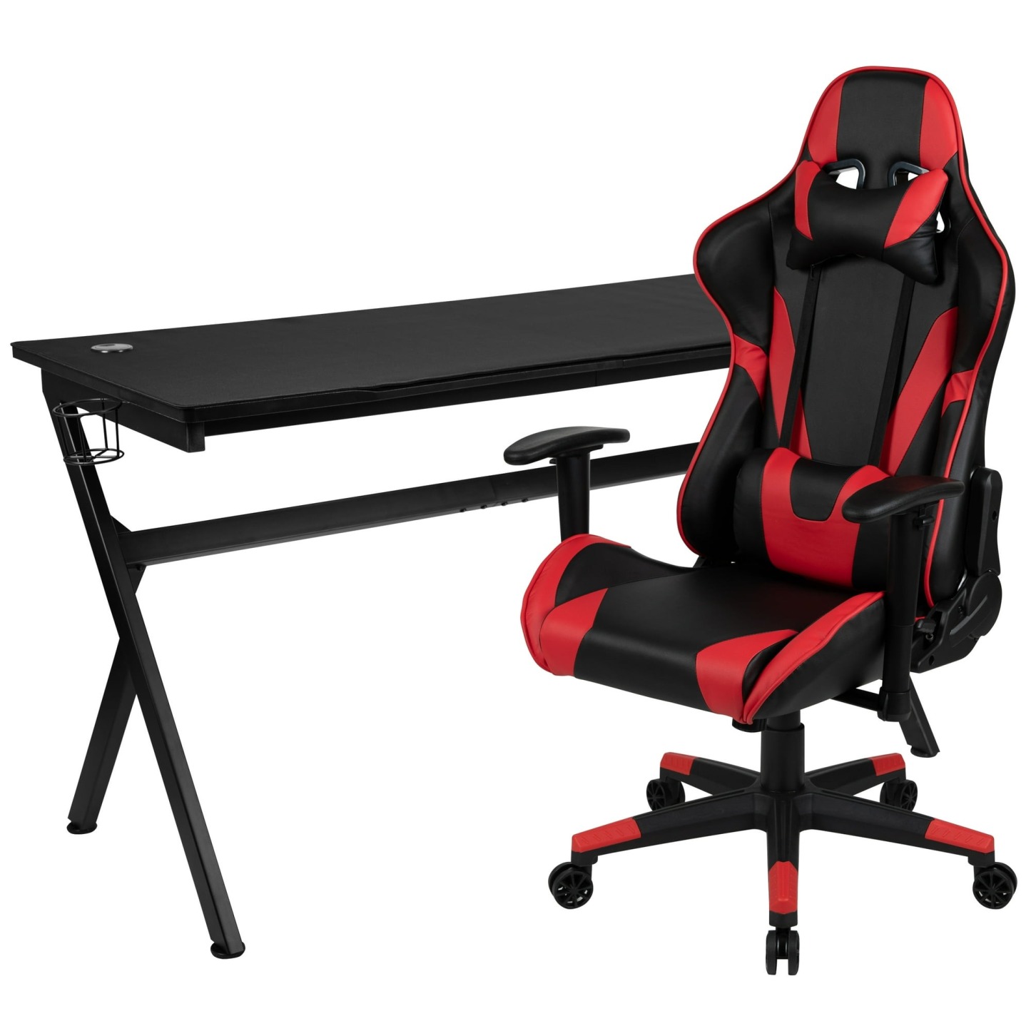 🔥 COMBO GAMER: Escritorio + Silla Reclinable - Incluye Portavasos, Gancho para Audífonos y Tapete de Mouse - Diseño Ergonómico