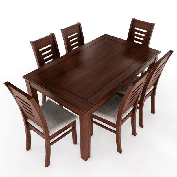 Juego de Comedor ROMA 6 Sillas Nogal Mesa Rectangular Madera