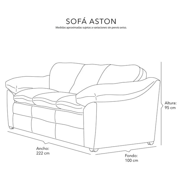 Sala 3-2-1 Aston (Sofá, Love Seat y Sillón) Gris Oscuro