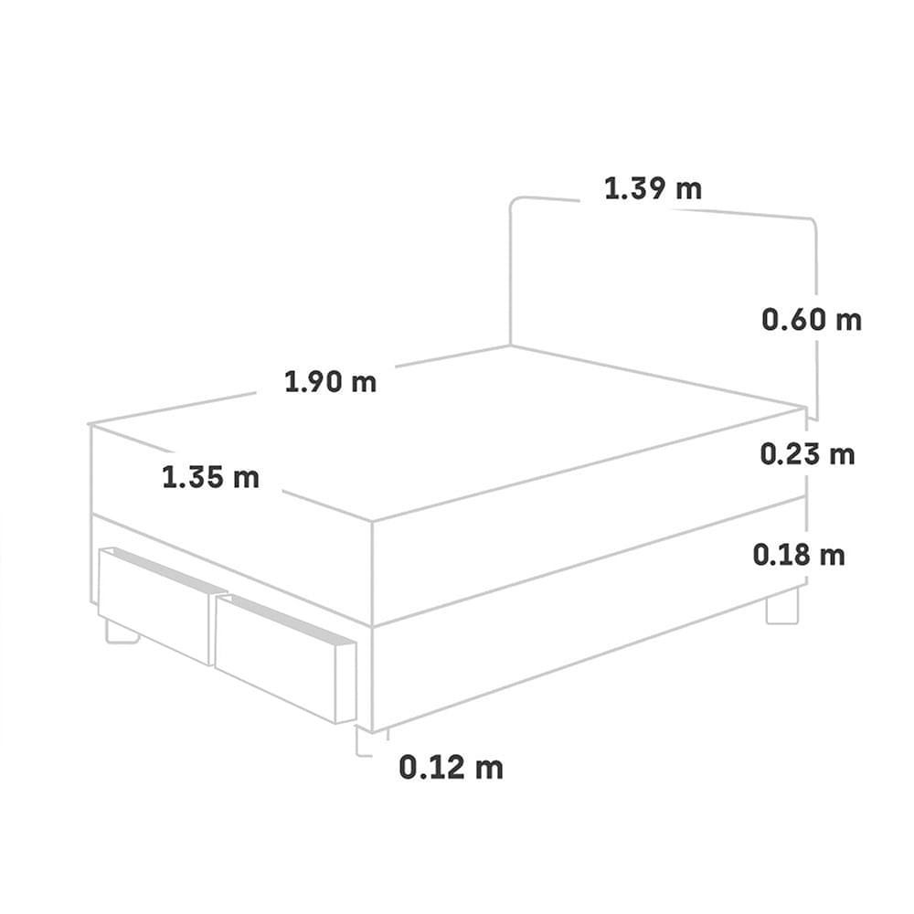 Dormitorio Vital Con Cajones 2 Plazas + Sofa Cama + Respaldo Acero