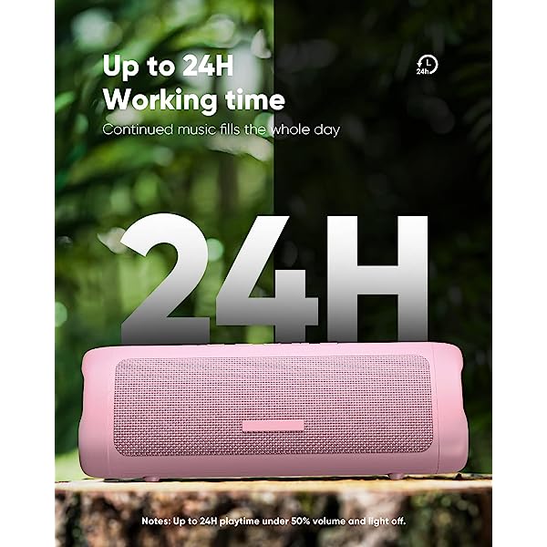 Altavoz Bluetooth con sonido HD, inalámbrico portátil, resistente al agua IPX5, hasta 24 horas de reproducción, emparejamiento TWS, BT5.3