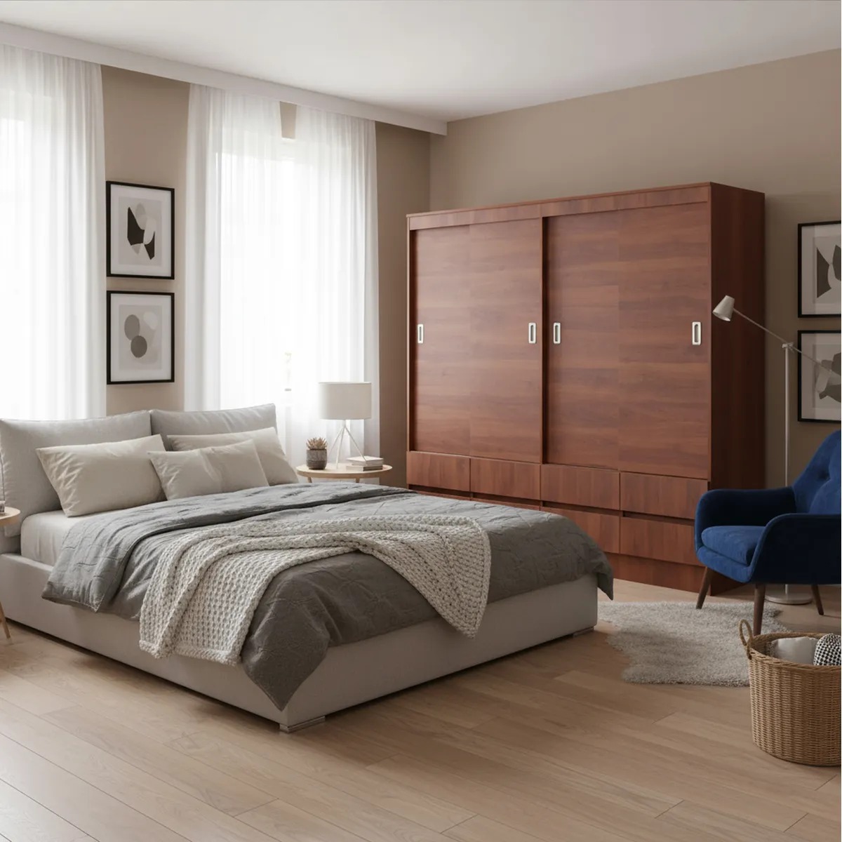 Clóset Maule 4 Puerta(s) 8 Cajón(es) 2 Repisa(s) 180x180x51 cm Café