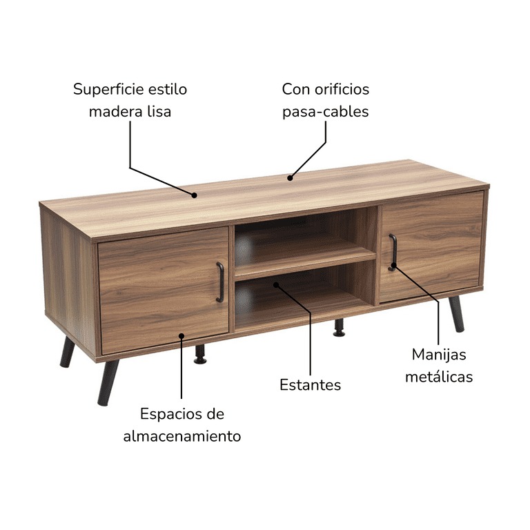 Mesa Minimalista Top Living para TV textura madera Top Living LUCCA-C
