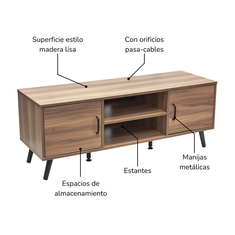 Mesa Minimalista Top Living para TV textura madera Top Living LUCCA-C