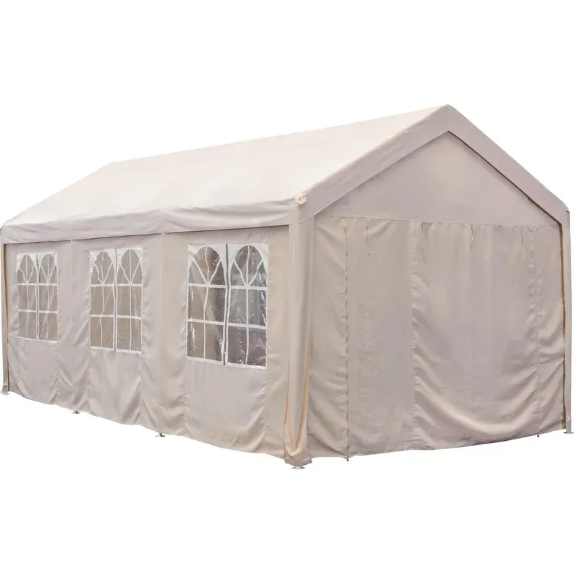 Toldo Con Cortinas Textil Taupe 400 x 800 cm