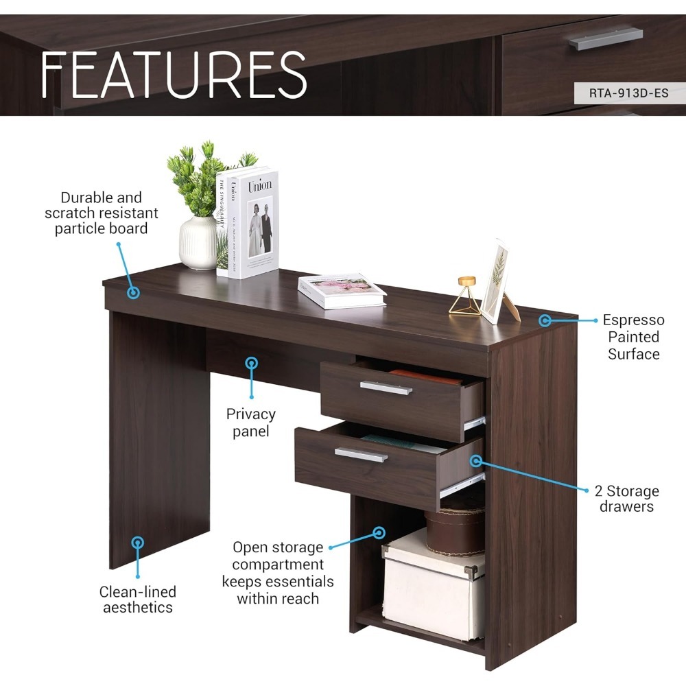 Escritorio moderno de 48 pulgadas con cajones