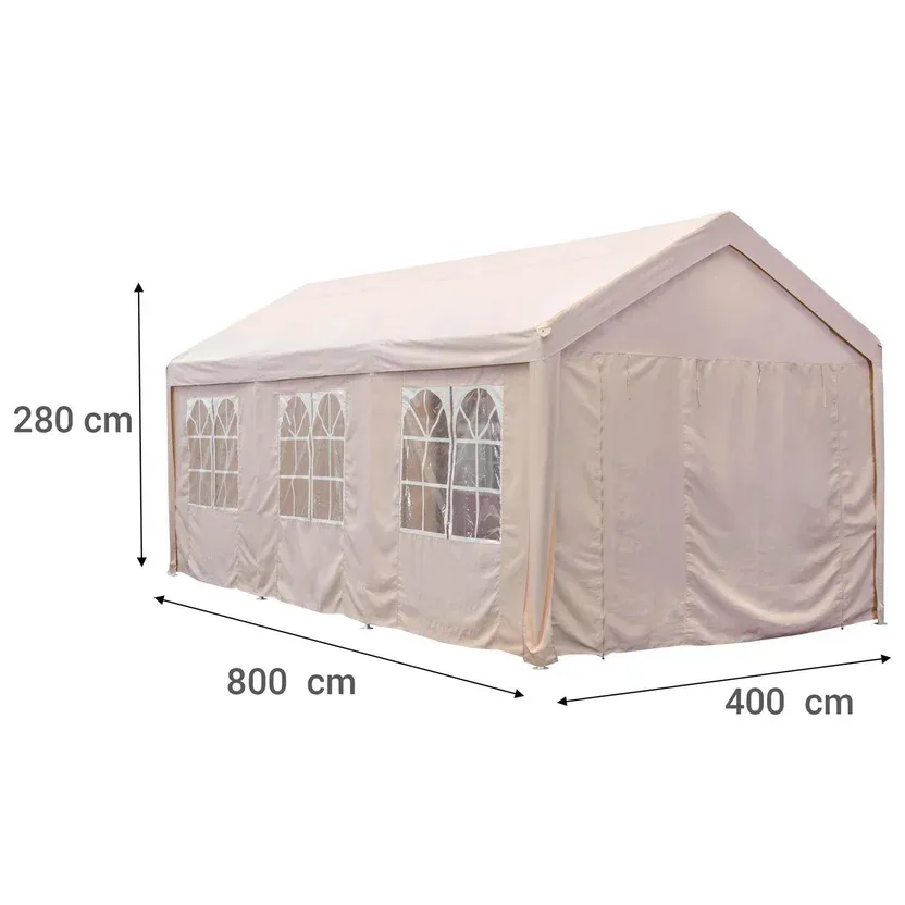 Toldo Con Cortinas Textil Taupe 400 x 800 cm