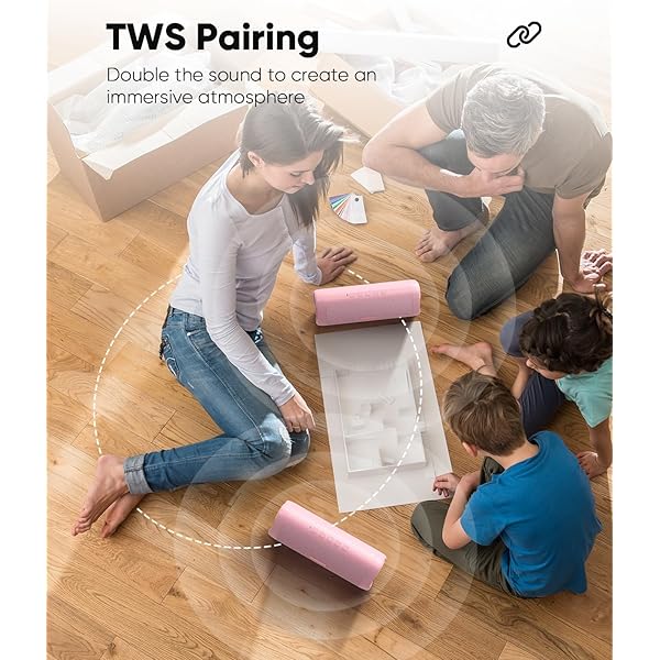 Altavoz Bluetooth con sonido HD, inalámbrico portátil, resistente al agua IPX5, hasta 24 horas de reproducción, emparejamiento TWS, BT5.3