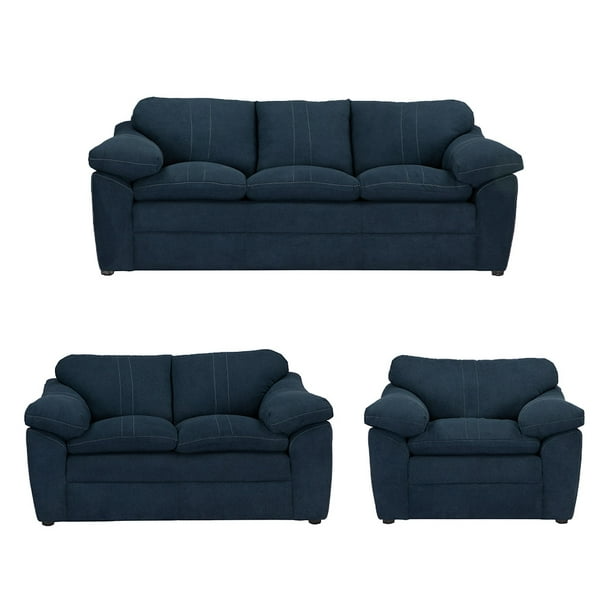 Sala 3-2-1 Aston (Sofá, Love Seat y Sillón) Gris Oscuro