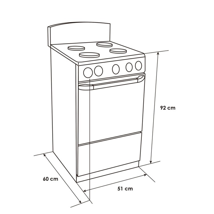 Estufa de Piso 4 Puestos Con Horno Gas Natural AT101-5 Negro
