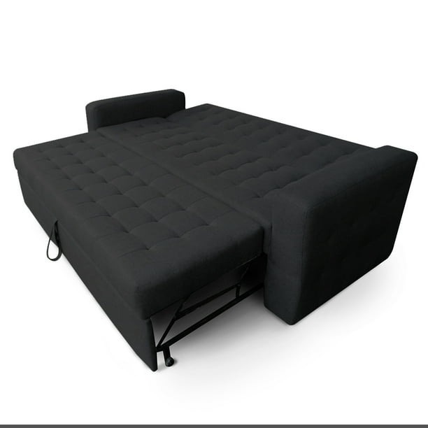 Sofa cama Mobydec Matrimonial Plegable en Lino Gris Oxford moderno