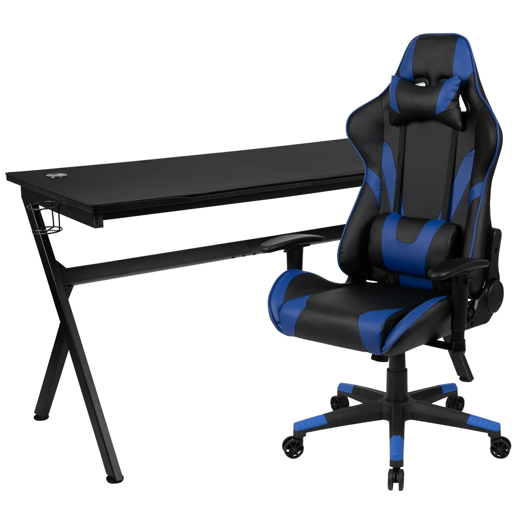 🔥 COMBO GAMER: Escritorio + Silla Reclinable - Incluye Portavasos, Gancho para Audífonos y Tapete de Mouse - Diseño Ergonómico