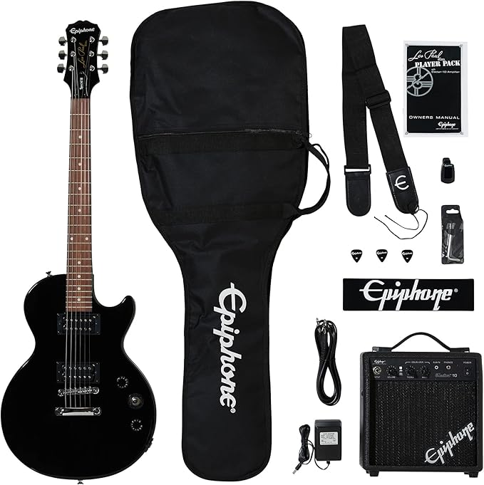 By Gibson Paquete de Guitarra Eléctrica Les Paul Player Con Accesorios y Amplificador, Ebony
