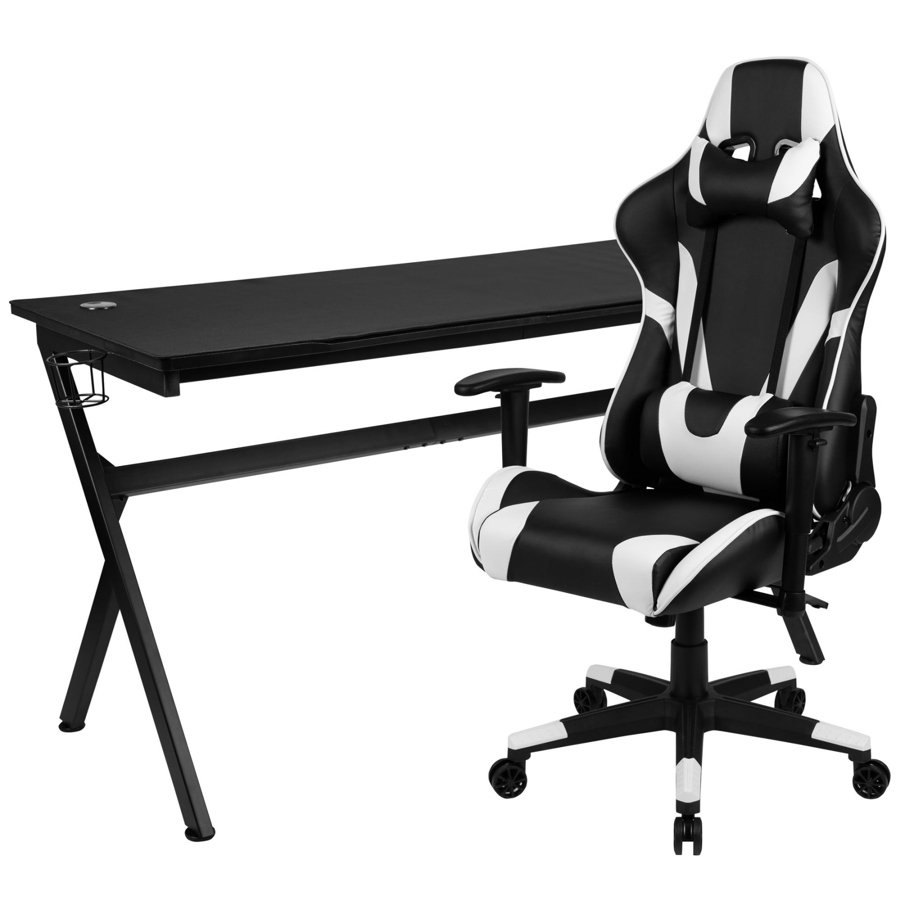 🔥 COMBO GAMER: Escritorio + Silla Reclinable - Incluye Portavasos, Ga