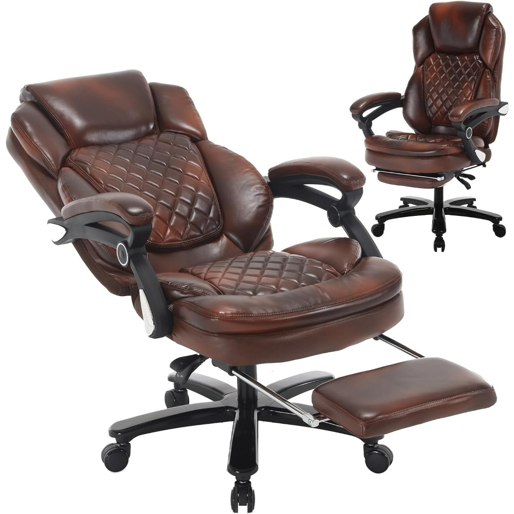 Sillones de oficina reclinables con reposapiés (grandes) — 400 lb