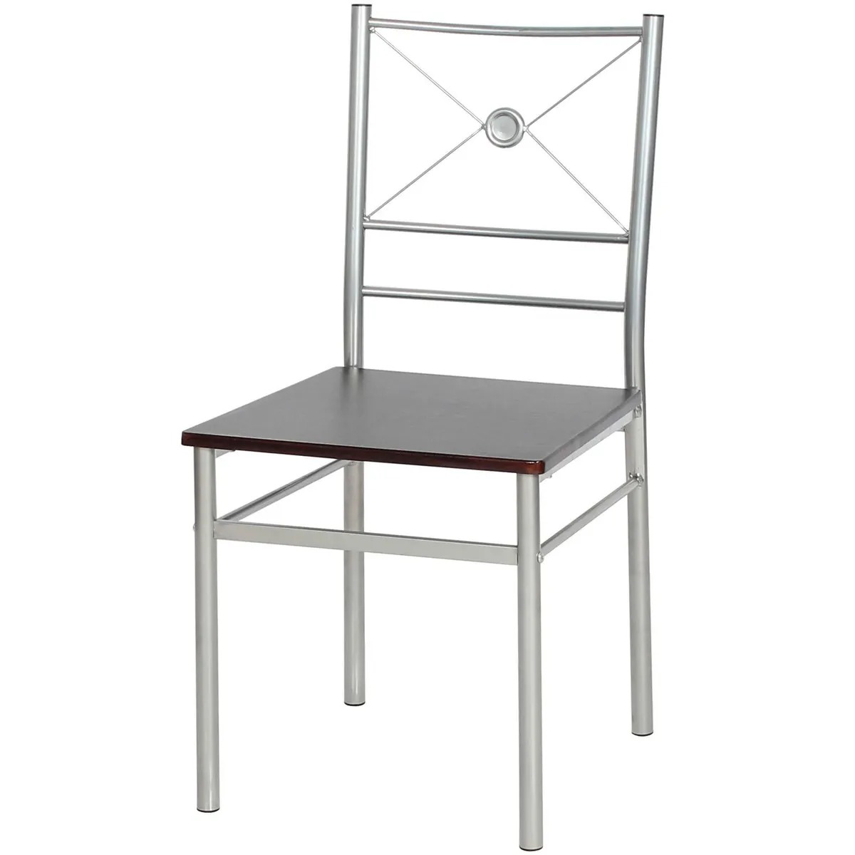 Juego de Comedor Tubo 4 Sillas Mesa Rectangular 70x76x110 cm Wengue