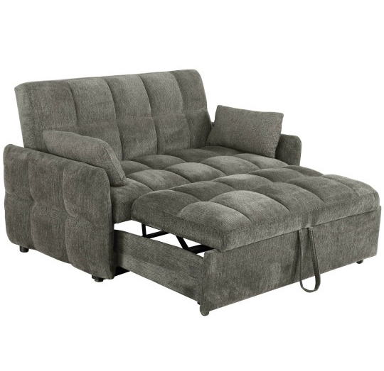 FrostGlen Tufted Cushion Sleeper Sofa Bed Dark Grey