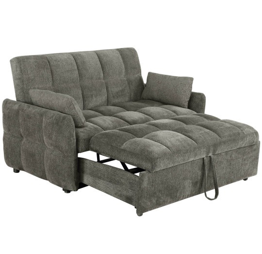 FrostGlen Tufted Cushion Sleeper Sofa Bed Dark Grey