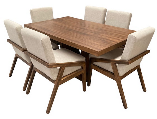 Set De Comedor 6 Sillas Salvanto Kinea Chapa De Parota