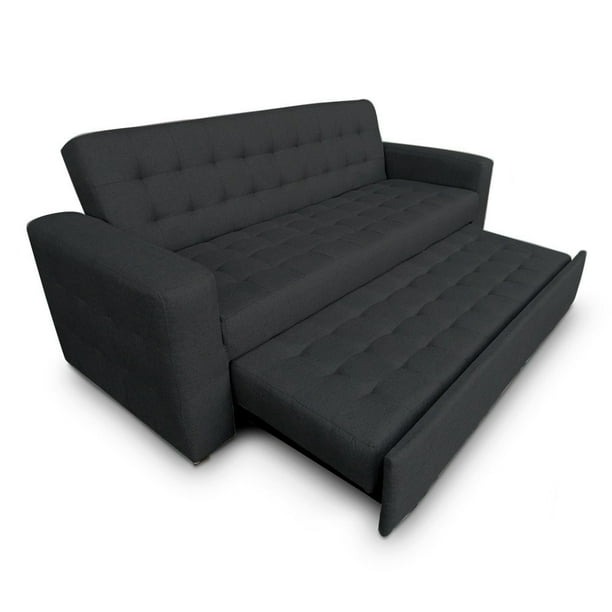 Sofa cama Mobydec Matrimonial Plegable en Lino Gris Oxford moderno