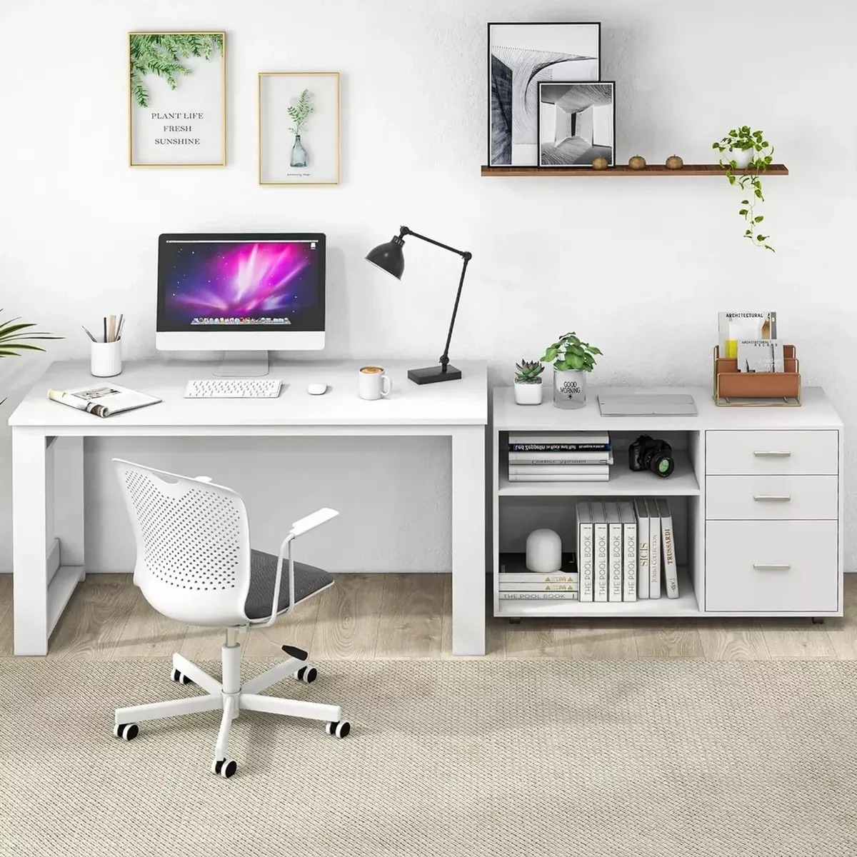 Escritorio Multifuncional Con Archivero Transformable 140cm