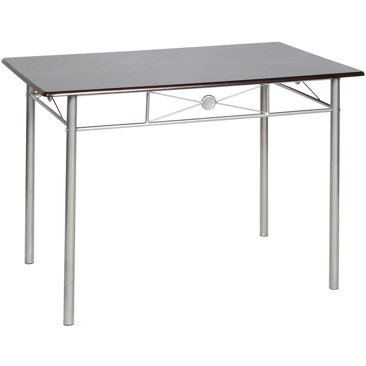 Juego de Comedor Tubo 4 Sillas Mesa Rectangular 70x76x110 cm Wengue