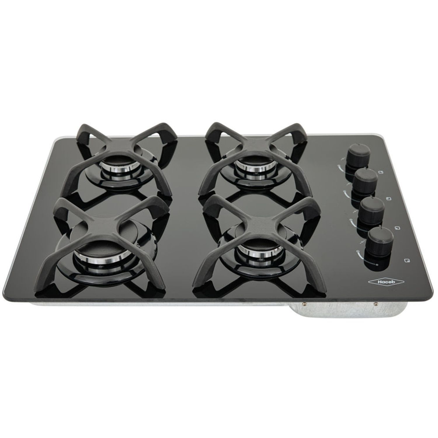 Estufa de empotrar Cristal negro 60X43 cm Hierro fundido gas natural