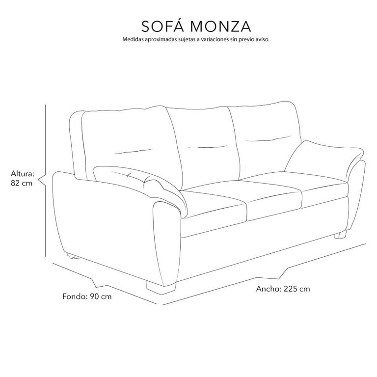 Sala 3-2-1 Monza (Sofá, Love Seat y Sillón)