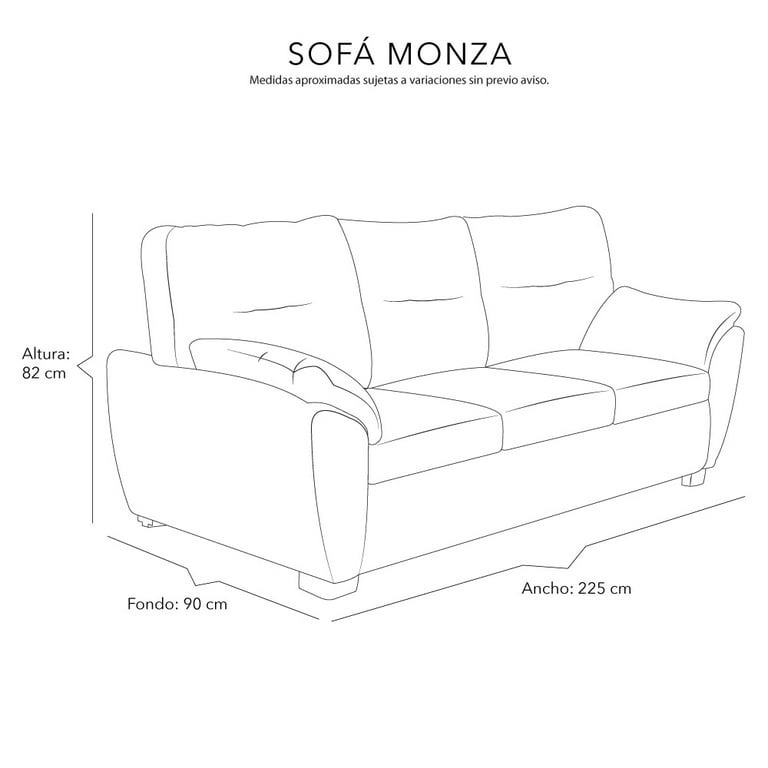 Sala 3-2-1 Monza (Sofá, Love Seat y Sillón)