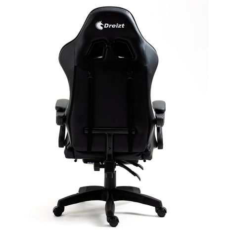 Silla Gamer Ergonómica Dreizt Shine Series Blanco/ Negro Con Posapies Reclinable