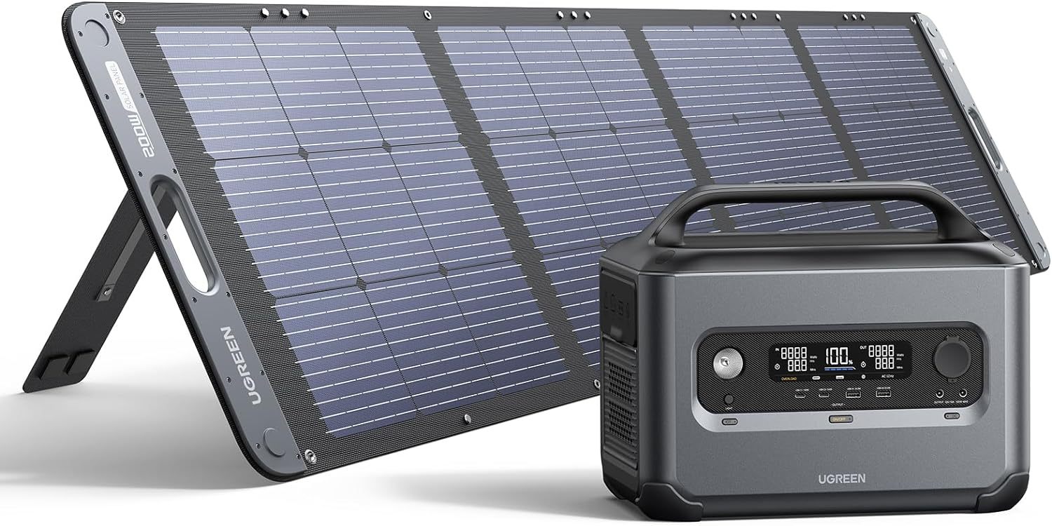 PowerRoam 1200 Generador solar, central de energía portátil de 1024 Wh con panel solar de 200 W incluido, salida de hasta 2500 W, batería LiFePO4 (LFP), generadores para respaldo en el
