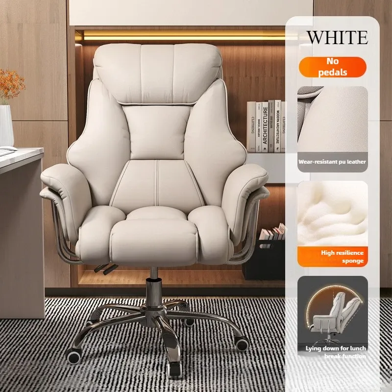 Sillón ejecutivo minimalista — Silla de oficina y ordenador, cómoda para uso sedentario.