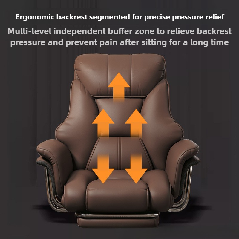 Sillón ejecutivo minimalista — Silla de oficina y ordenador, cómoda para uso sedentario.