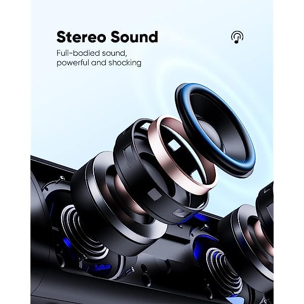 Altavoz Bluetooth con sonido HD, inalámbrico portátil, resistente al agua IPX5, hasta 24 horas de reproducción, emparejamiento TWS, BT5.3