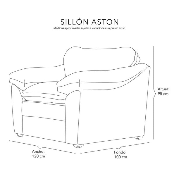 Sala 3-2-1 Aston (Sofá, Love Seat y Sillón) Gris Oscuro