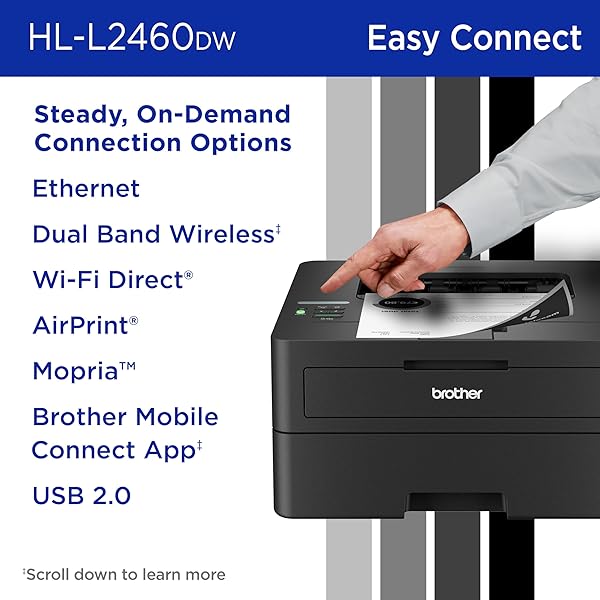 Impresora láser monocromática compacta inalámbrica L2460DW con impresión dúplex y móvil