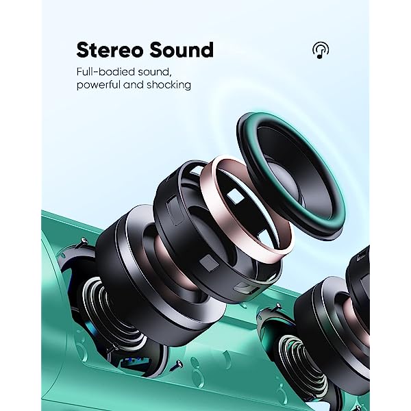 Altavoz Bluetooth con sonido HD, inalámbrico portátil, resistente al agua IPX5, hasta 24 horas de reproducción, emparejamiento TWS, BT5.3