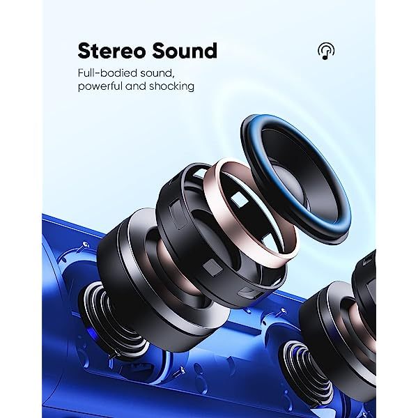 Altavoz Bluetooth con sonido HD, inalámbrico portátil, resistente al agua IPX5, hasta 24 horas de reproducción, emparejamiento TWS, BT5.3
