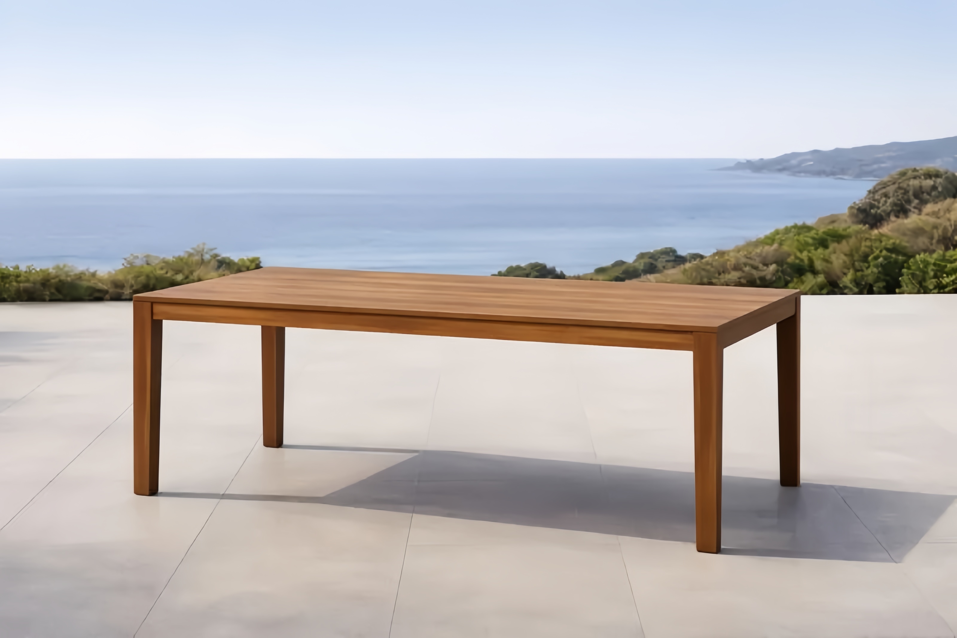 Table rectangulaire en bois d'acacia 200x100x75 cm