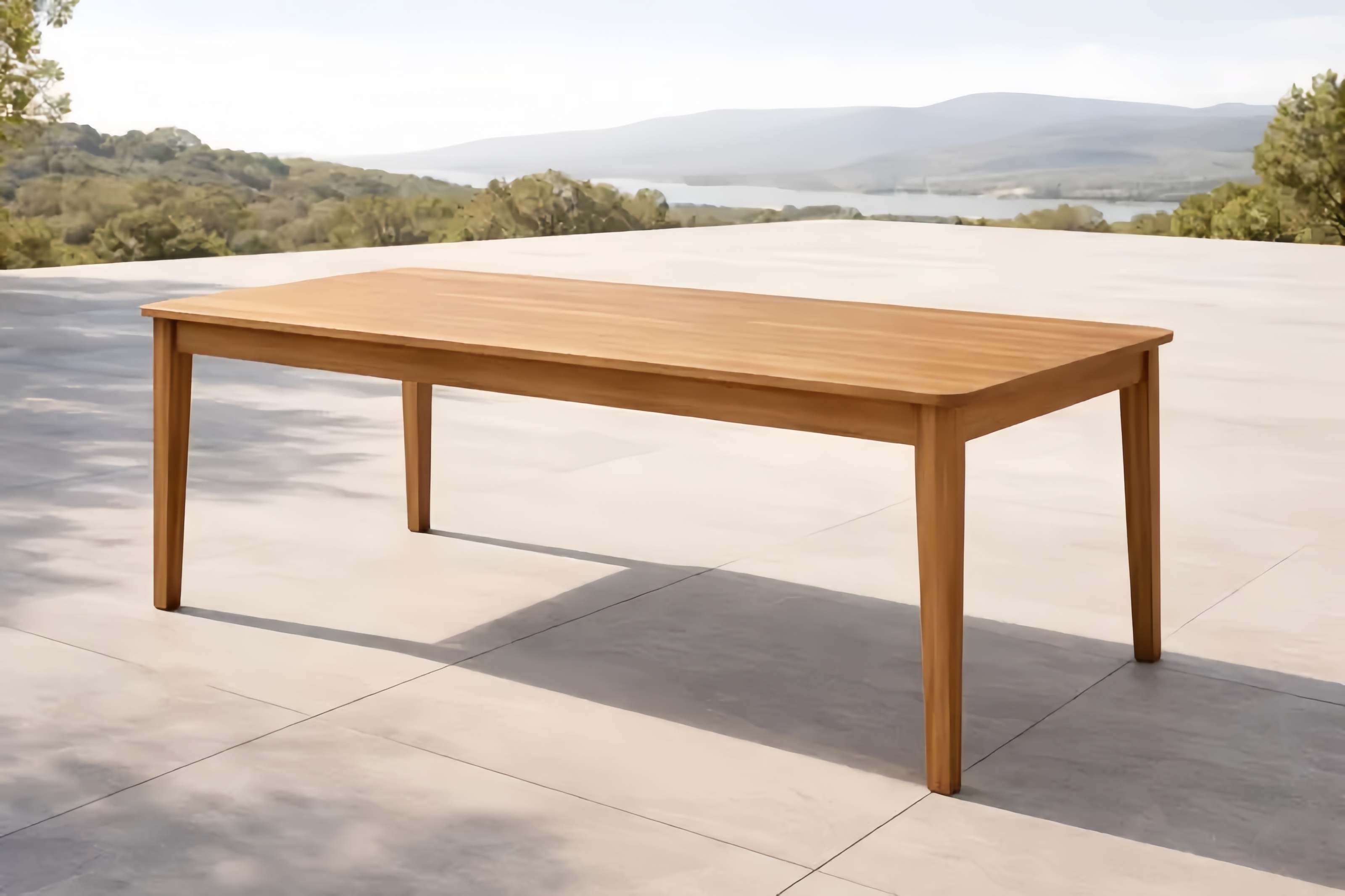 Table de jardin rectangulaire en bois d'acacia