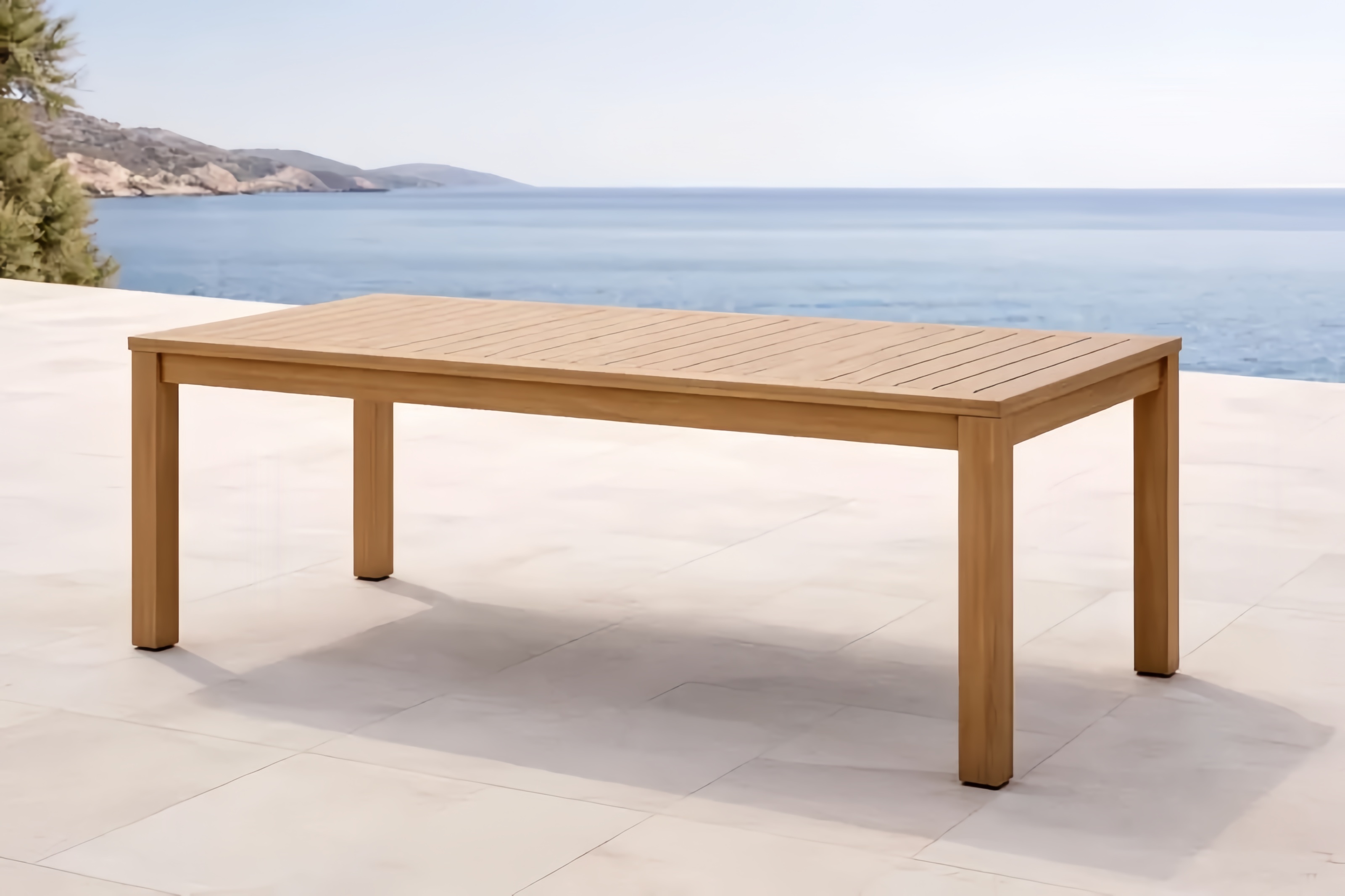 Table de jardin en teck 200x100x75 cm