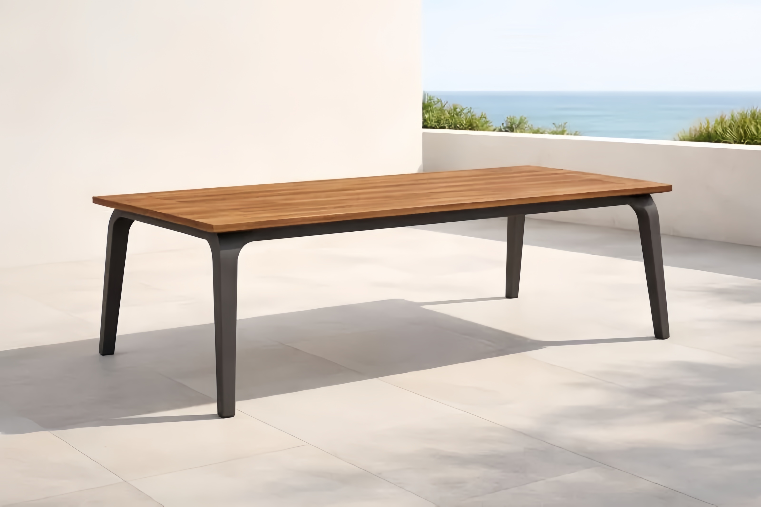 Table en Bois et Métal pour Extérieur