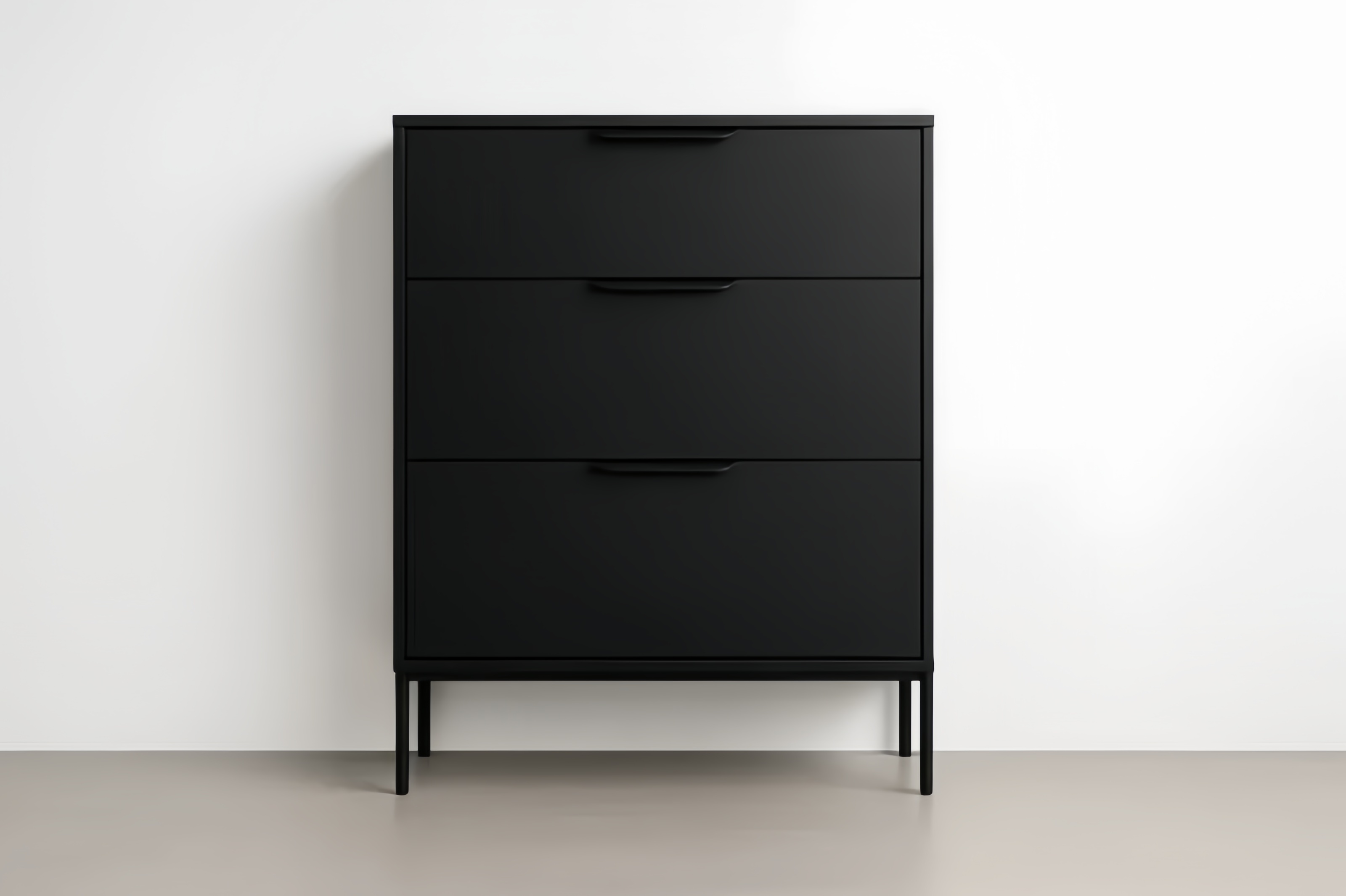 Commode en métal noir avec 3 tiroirs 90x40x110 cm