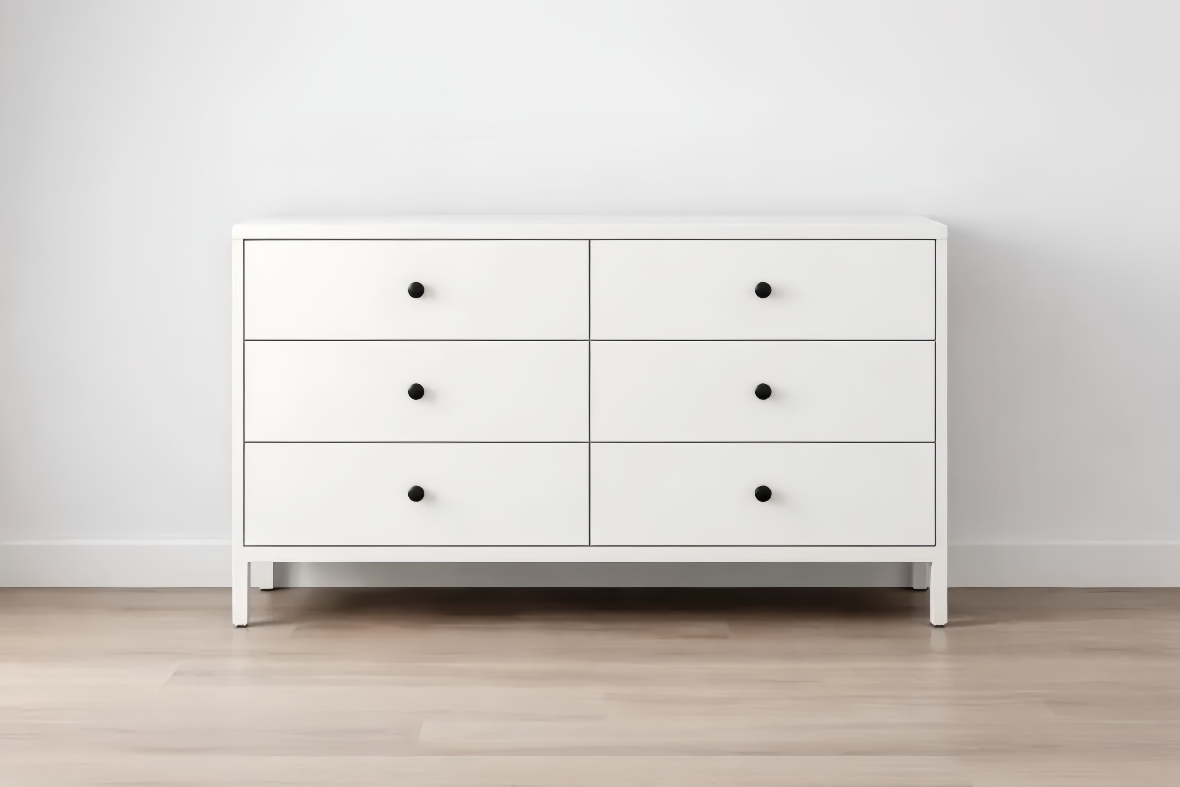 Commode en Panneau de Particules à 6 Tiroirs Blanc