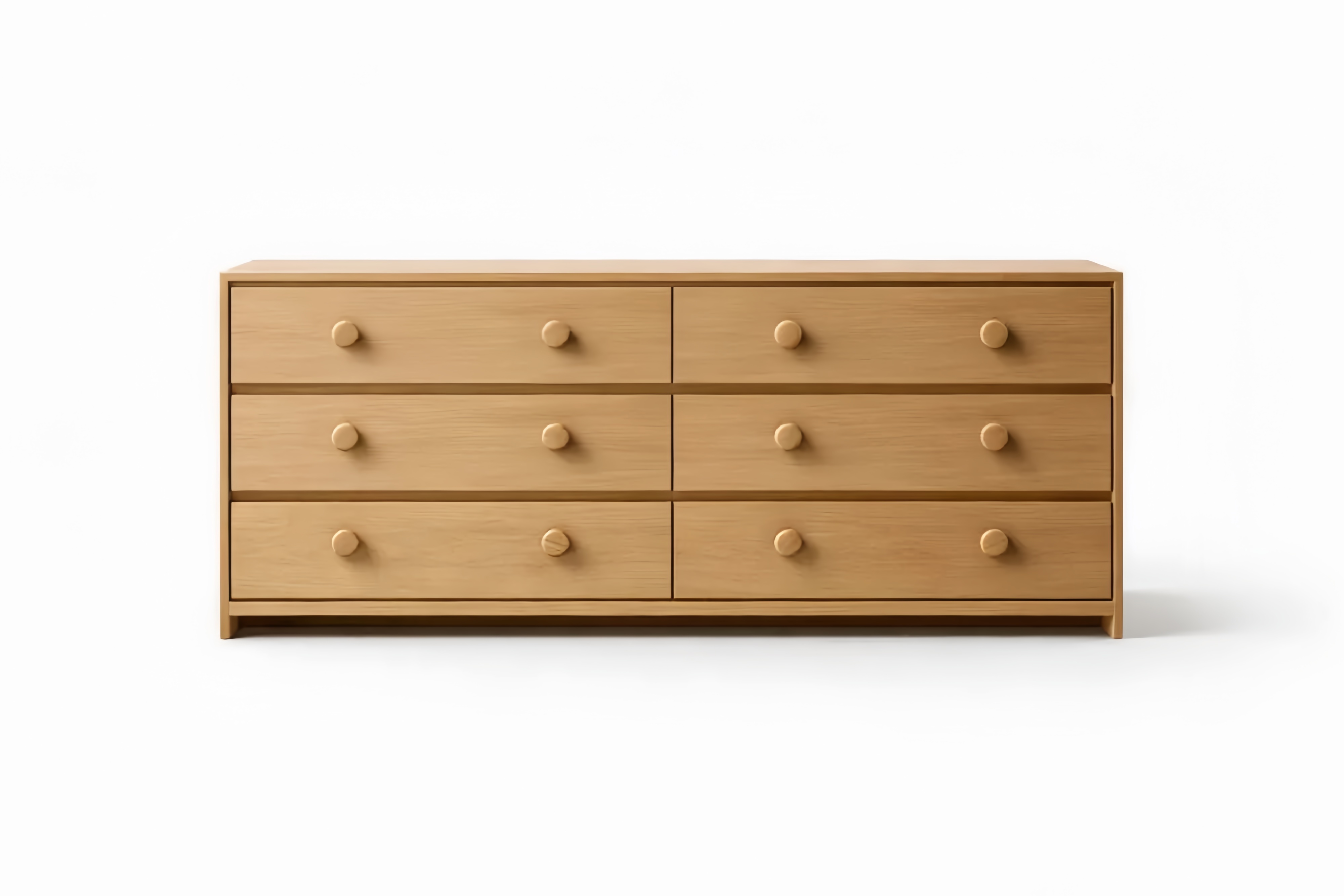 Commode en bois de chêne massif avec 6 tiroirs 120x40x75 cm(L×l×H)