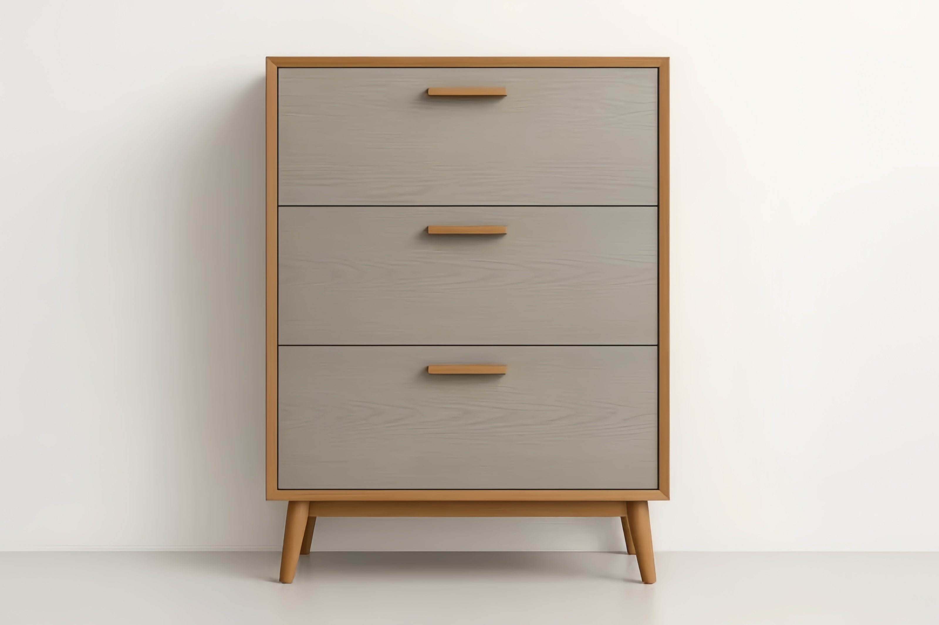 Commode 3 tiroirs en MDF et chêne 80x40x100 cm