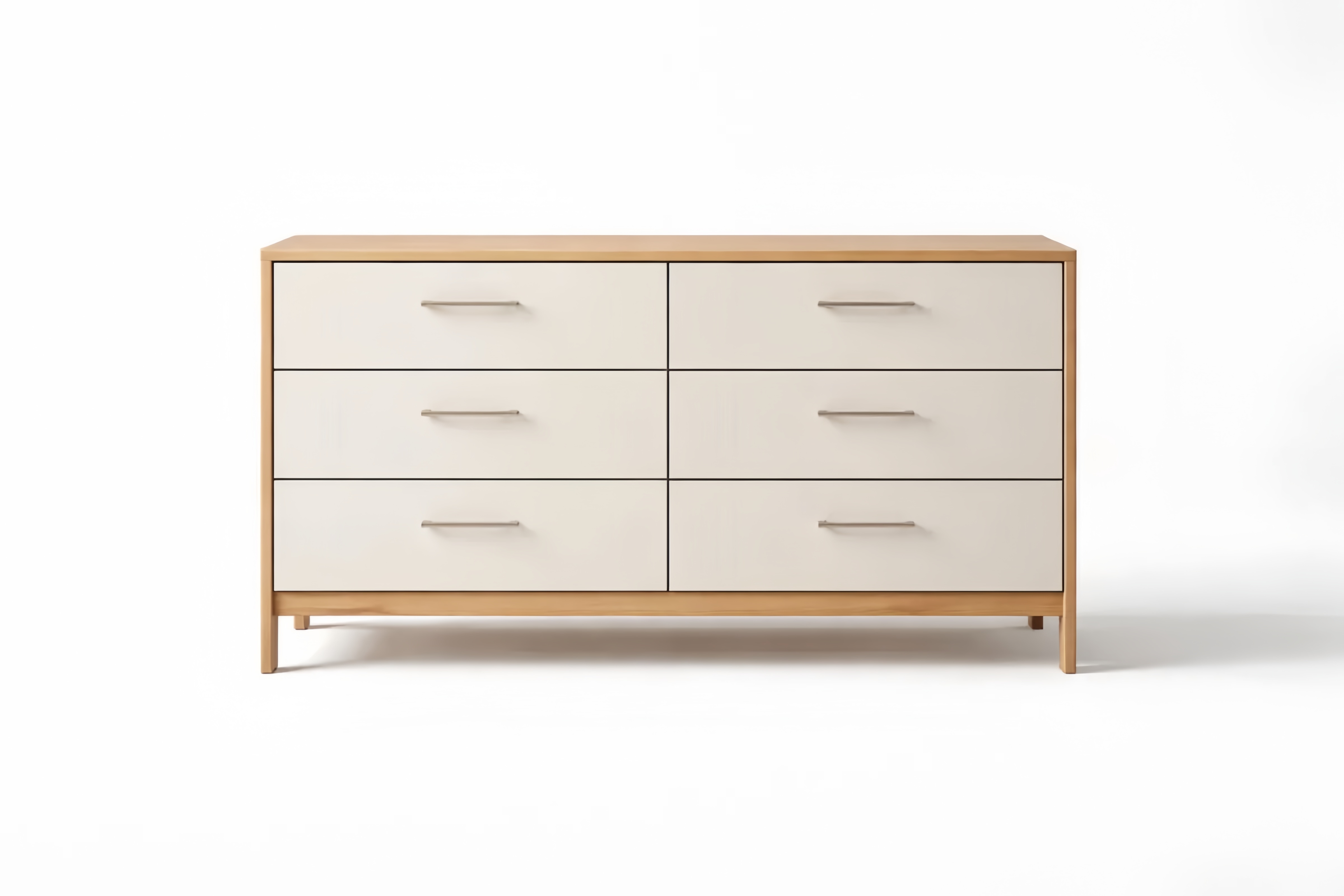 Commode à 6 tiroirs en MDF et blanc 120x40x75 cm