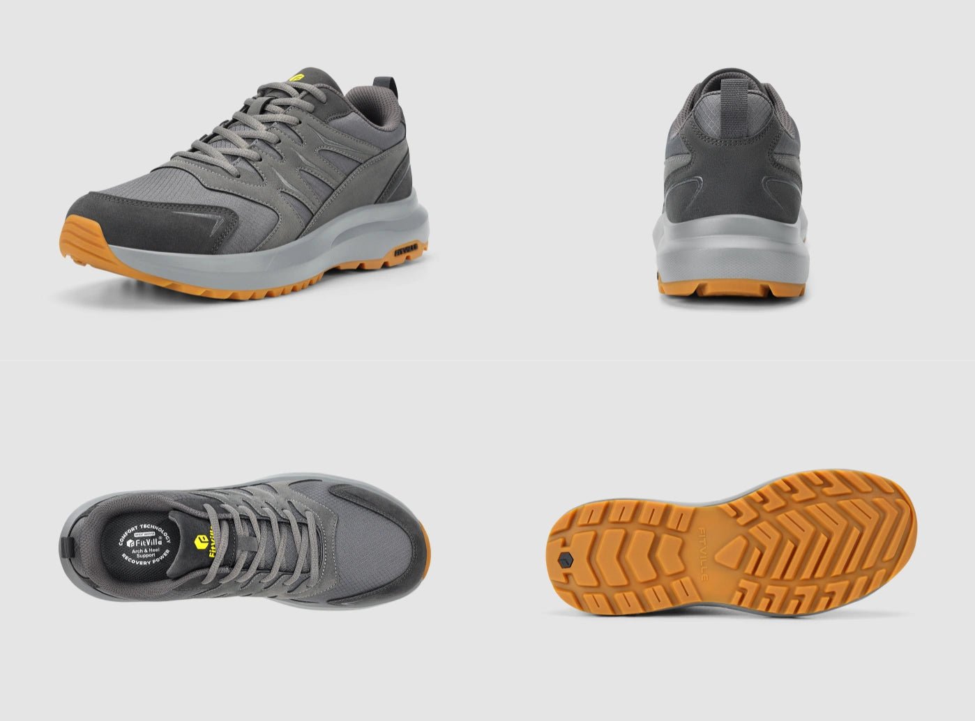 FitVille Men's Low - Top Sturdy Core Hiking Shoes V4 - 26