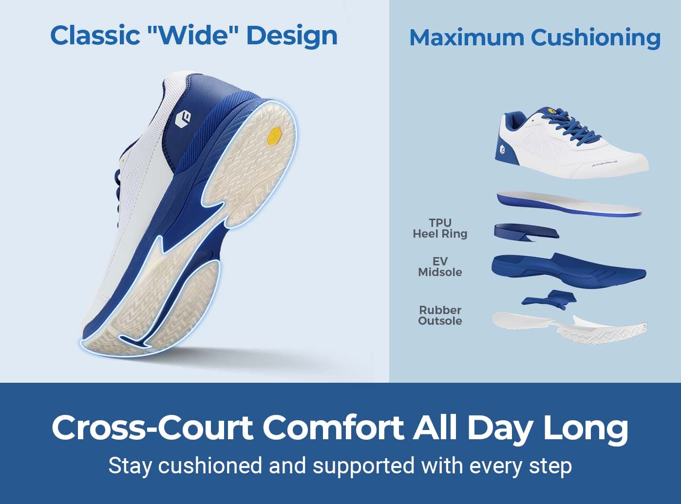 Men's Court Tennis Amadeus V2 Medium/D